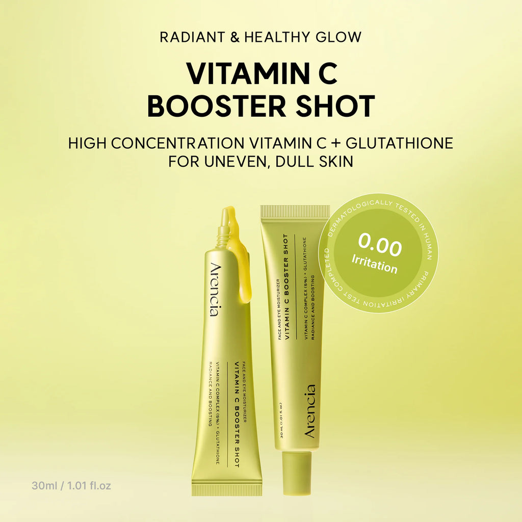 Vitamin C Booster Shot, Pure Vitamin C + Glutathione for Bright, Healthy Skin Glow, 1.01 fl oz
